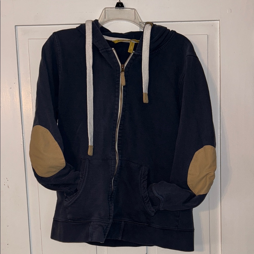 Piazza Italia Men’s Navy Blue Jacket Zip Up Elbow Patch Casual Outdoor Cabin